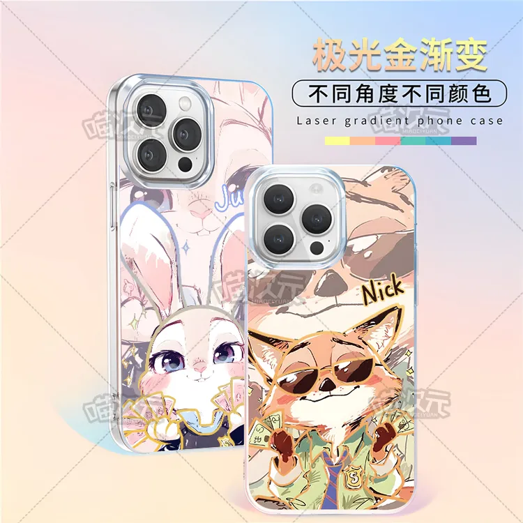 疯狂动物城尼克朱迪适用于苹果华为vivo一加iPhone小米红米手机壳