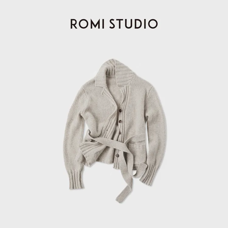ROMI STUDIO”松弛随性“牦牛绒+绵羊毛拇指洞开襟毛衫 RWCASZ5666