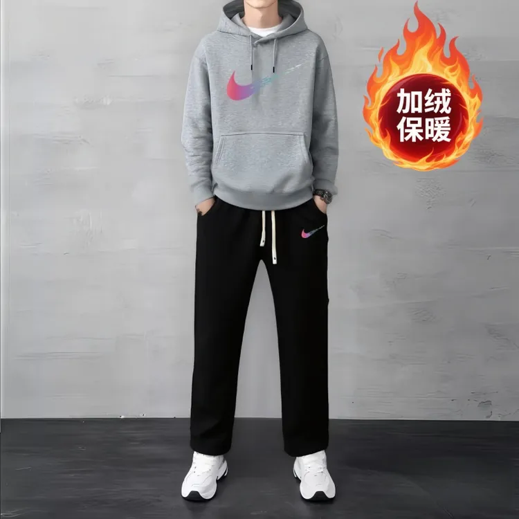 【两件套】正品新款连帽卫衣束脚运动裤套装男士秋冬休闲时尚两件套