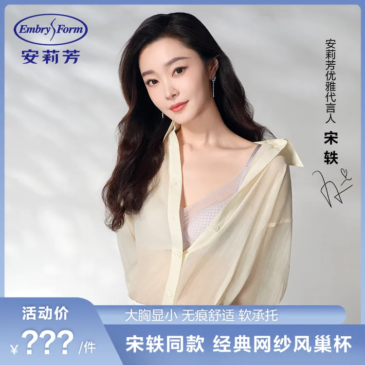 【宋轶同款风巢杯 】安莉芳大胸显小透气聚拢薄款文胸女士内衣0457