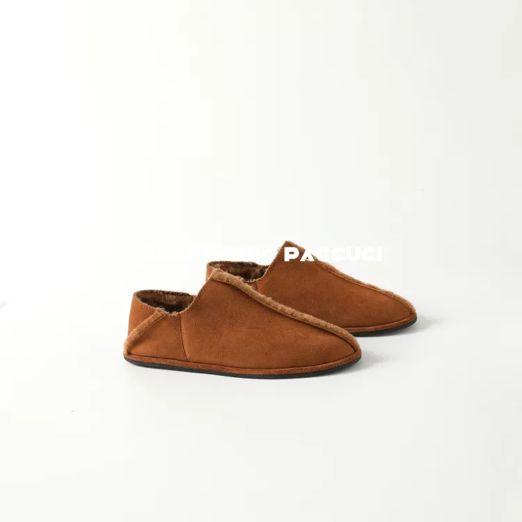 AP洛哥51022XA【轻漫】羊皮毛一体圆头居家外出两穿极简时尚休闲鞋