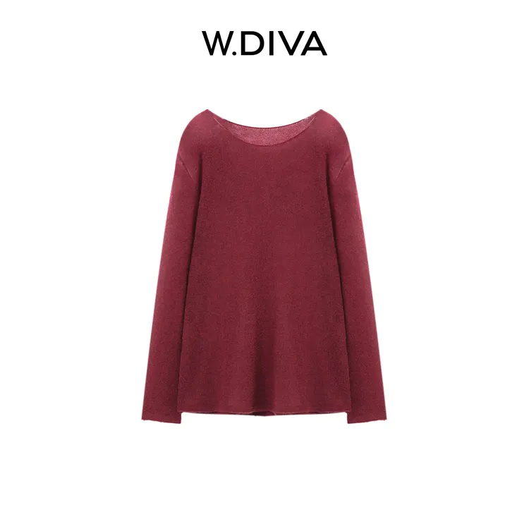 W.Diva【日常序章】桑蚕丝羊毛羊绒毛衣蝉翼感慵懒风松弛53Z202990