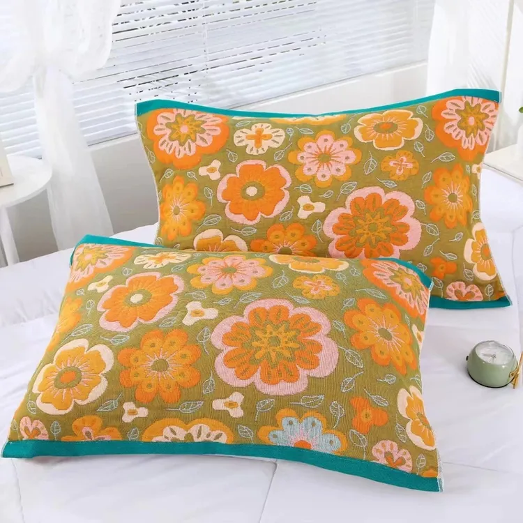 大卖【10 .9/两张】枕巾加大加厚纱布棉大号枕巾透气吸汗隔脏不起球