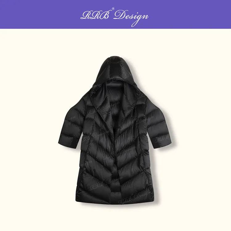 RRB Design 高端保暖90白鹅绒连帽羽绒服休闲经典鹅绒外套