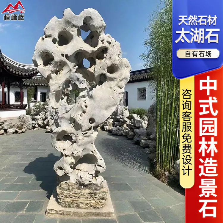 苏式园林太湖石景观石多种规格大型窟窿石点缀庭院天然原石造景石