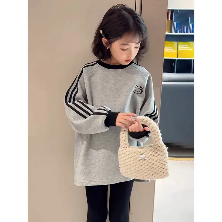 春秋女童卡通卫衣休闲宽松春装新款7-9岁8儿童小女孩洋气长袖上衣