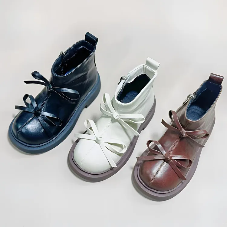 男童鞋子女童马丁靴秋冬新款短靴公主风单靴宝宝冬季加绒保暖皮靴