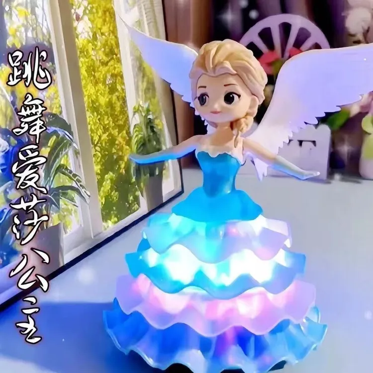 【女孩礼物】艾莎公主跳舞玩具芭比洋娃娃万向旋转冰雪奇缘生日礼物