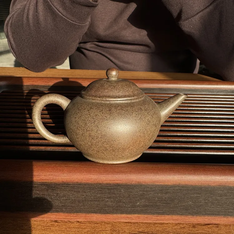 紫砂 本山段泥龙窑柴烧水平壶 120cc功夫茶专用茶具