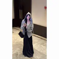 阿九一只 宽松慵懒感连帽卫衣➕抹胸➕半身裙0009