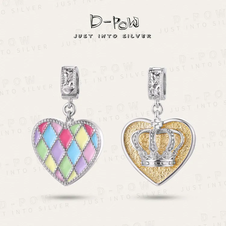 灯小炮 吊坠925银 【像素彩虹】皇冠吊坠（9693）