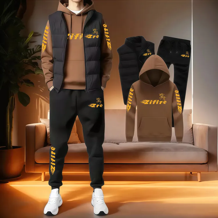 帽衫加厚秋冬休闲运动套装潮流运动服加绒休闲学生秋季情侣青少年