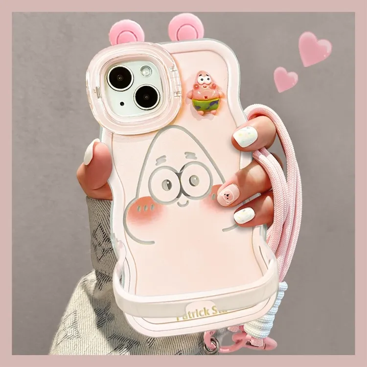 适用派大星海绵宝宝苹果17promax双支架手机壳华为oppo小米vivo