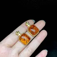 【云上好物】12 DS38584-S925银花珀吊坠-多样性发一件-12x14mm（JG）