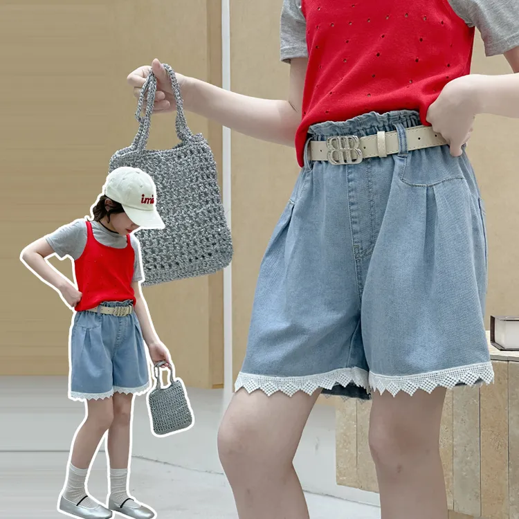 女童牛仔短裤夏装2025新款洋气韩版童装裤子儿童女孩热裤夏季薄款