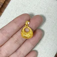 【金羽黄金】足金999瓜子扣镶嵌珐琅镂空小胖福吊坠 4.73 4.69