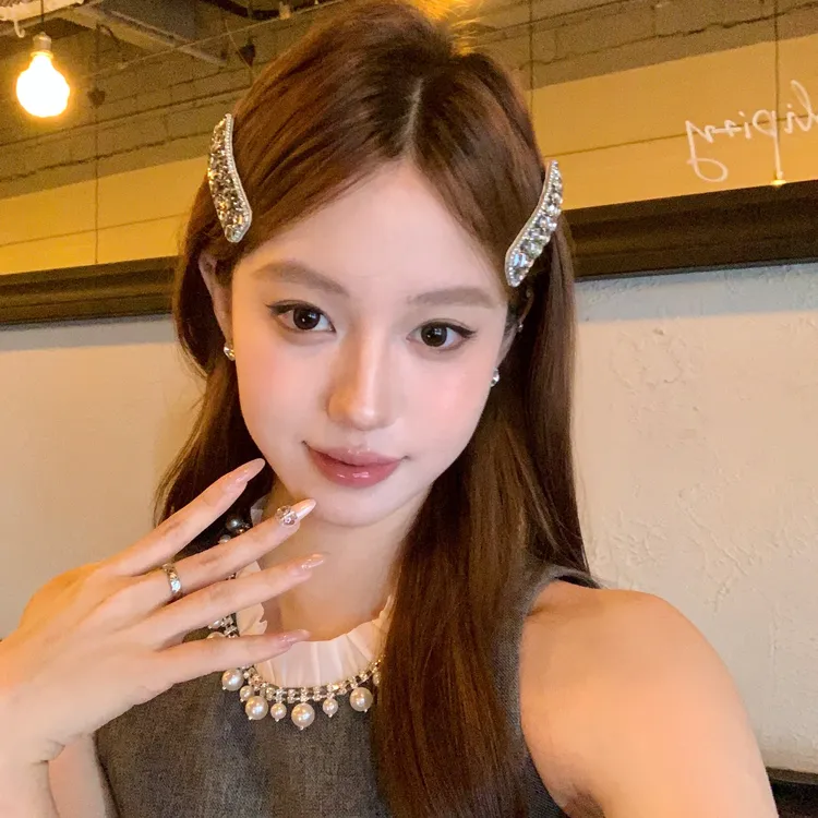 轻奢千金风超闪满钻发夹女侧边夹bb夹子精致高颜值前额刘海夹发卡