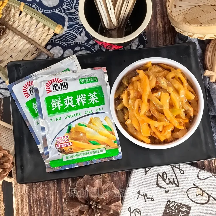 浩阳鲜爽涪陵榨菜丝40g小袋开味下饭菜泡菜腌菜配粥拌面夹馒头