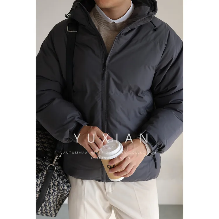 YUXIAN空气感高领连帽保暖HEAT PADDED保暖棉服休闲商务外套冬季