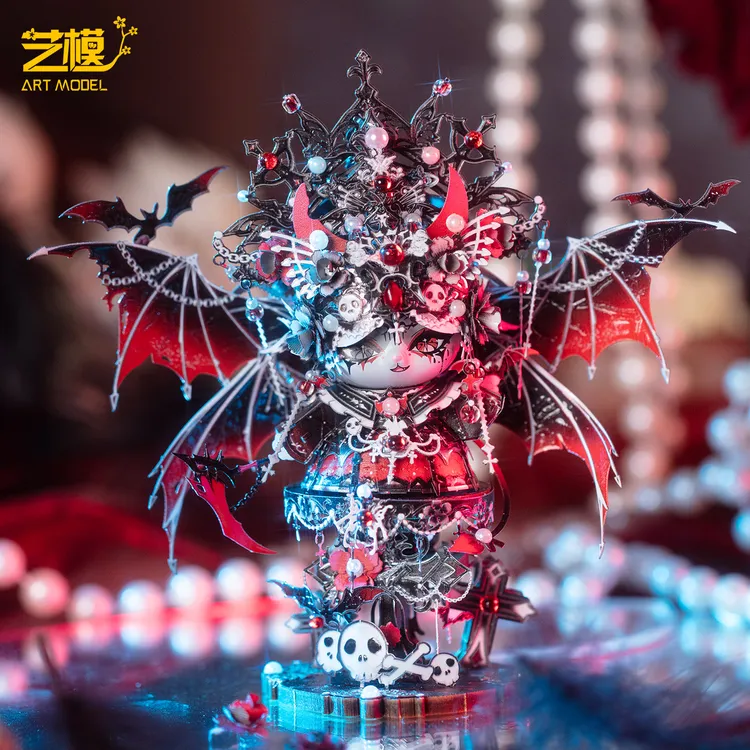 艺模喵之城恶魔猫 3D立体拼图金属拼装模型玩具摆件手工DIY礼物