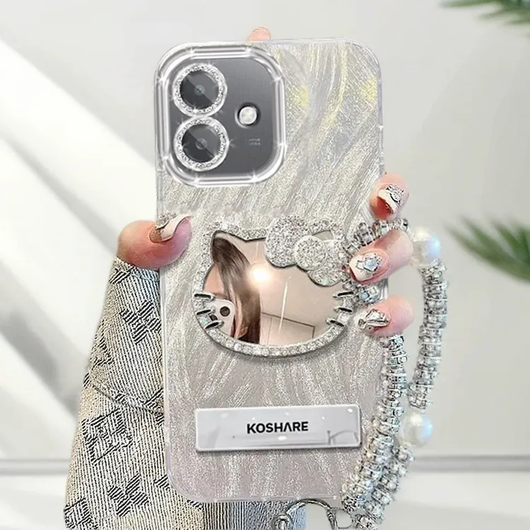 自带镜头膜OPPOA5活力版5G手机壳镶钻kt猫镜子PKV110全包防摔软壳