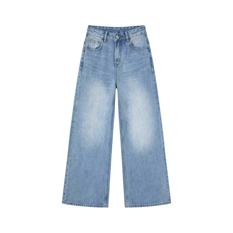 I 冰岛 I T.R大牌100%棉-平替加绒阔腿裤 女士无弹牛仔裤 6619