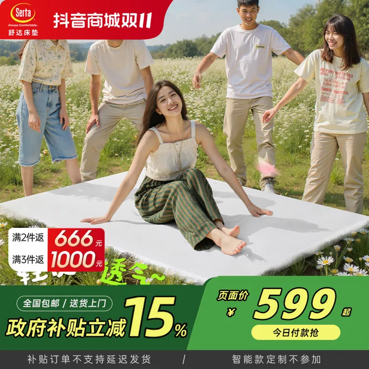 Serta/舒达梦享FUN记忆绵薄款床垫 卧室 租房 学生宿舍【政府补贴】
