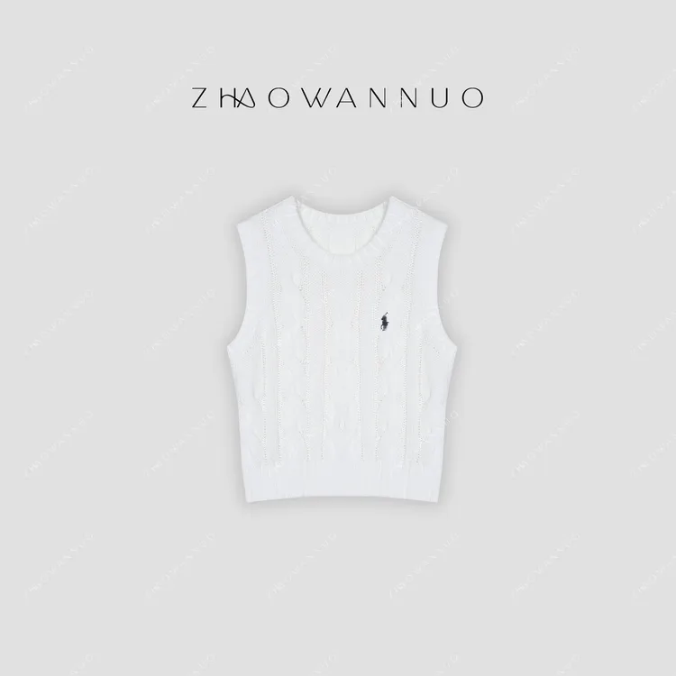 ZHAO WANNUO 丨R*L 绞花针织百搭无袖背心NC0684