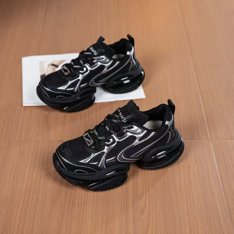 透气网面条纹老爹鞋增高时尚休闲鞋百搭时尚运动鞋潮流