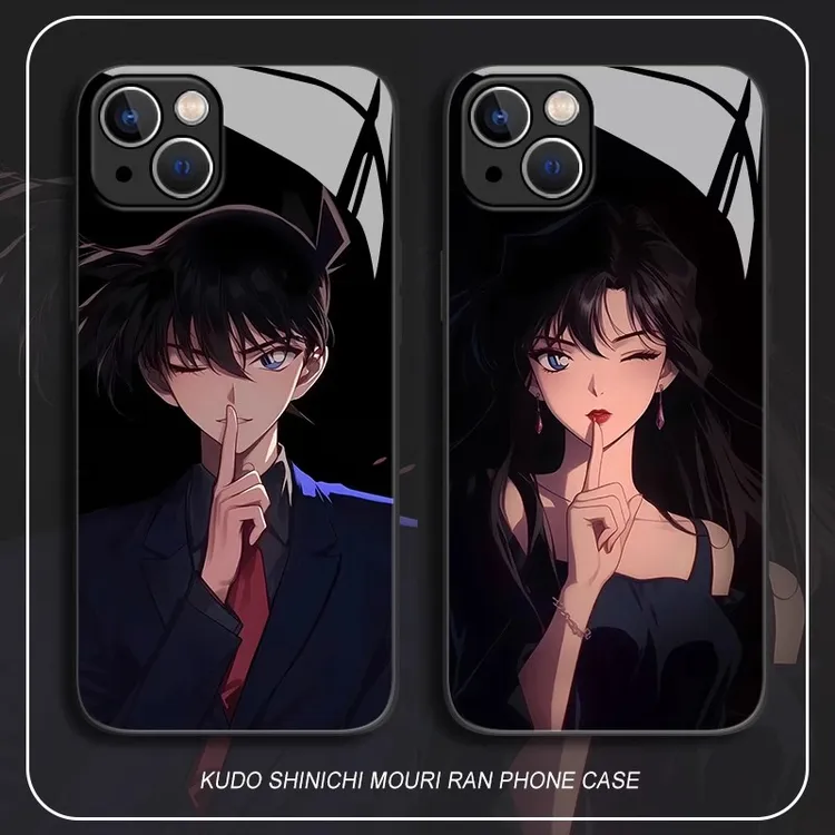 工藤新一适用苹果16PLUS名侦探柯南14plus情侣玻璃新款毛利兰动漫