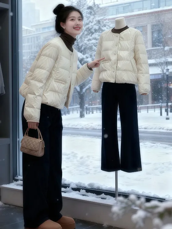 小个子轻薄简约高级感羽绒服女装2025冬季新款时尚宽松保暖短外套