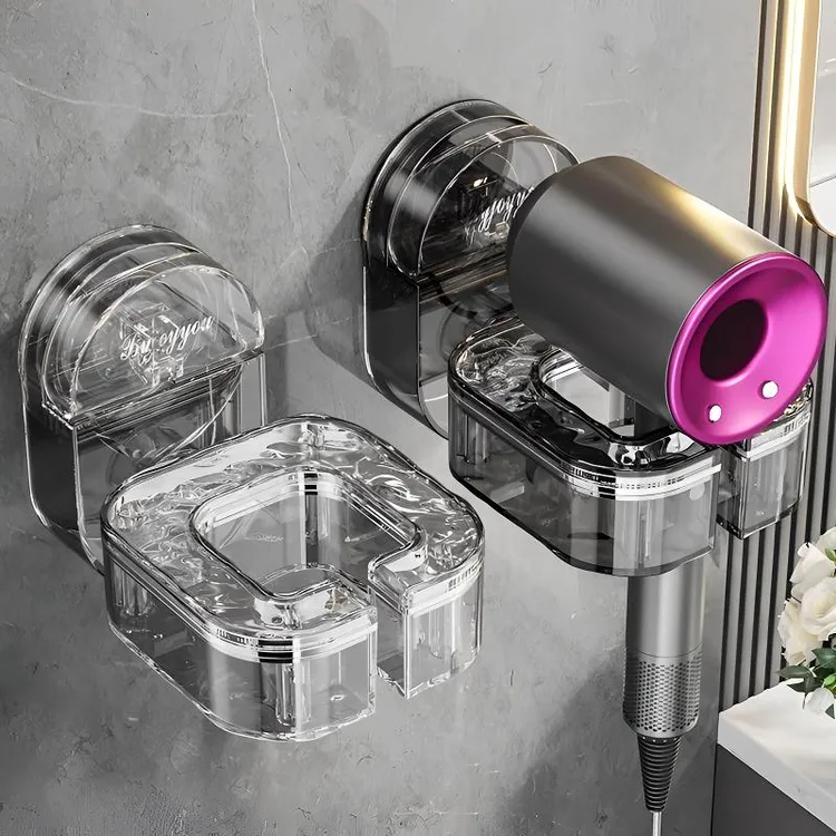 吸盘吹风机架置物架旋转懒人电吹支架卫生间免打孔收纳挂架风筒架