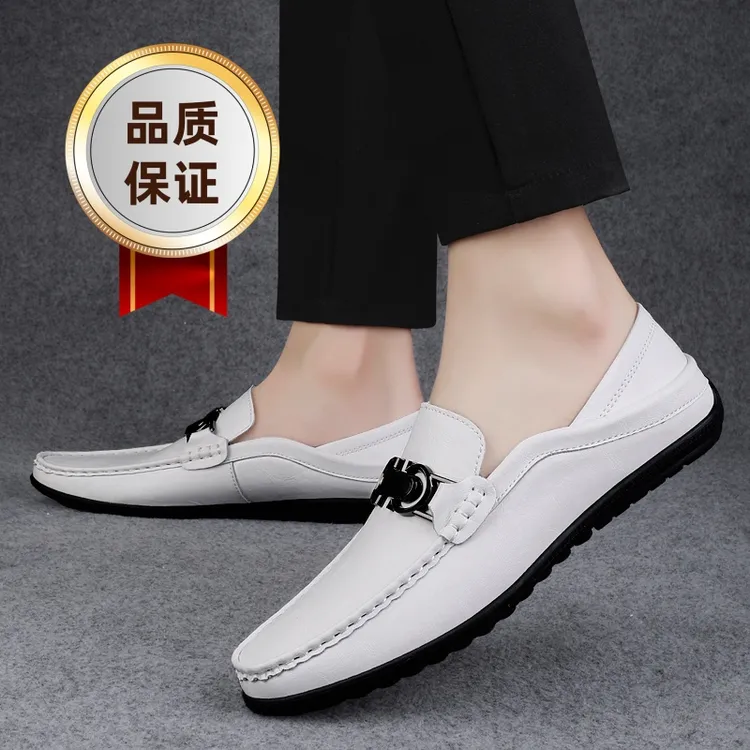 豆豆鞋男2025新款鞋子夏季透气小皮鞋男士一脚蹬休闲鞋子男鞋爆款