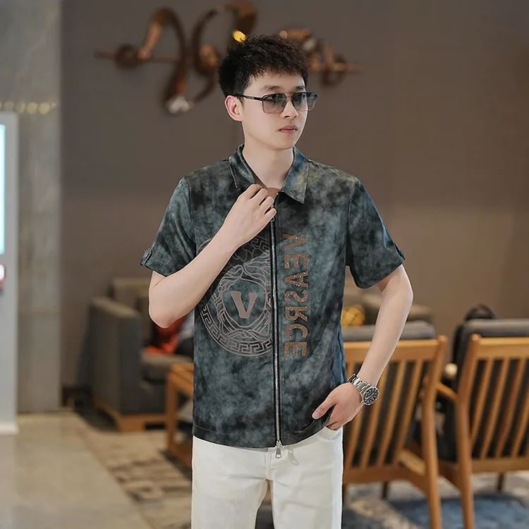 夏季潮流新款时尚休闲个性百搭修身外套短袖