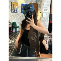 SP 小众设计师游牧风西部复古麂皮刺绣流苏马甲外套叠穿马甲