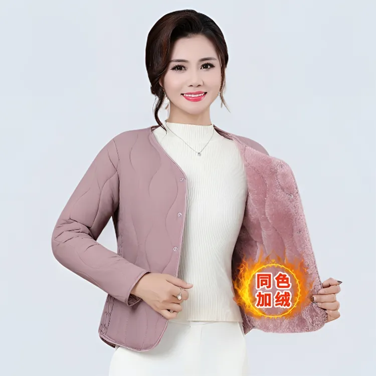 秋冬棉服女低领修身棉衣内胆加绒加厚时尚短款内穿打底小棉袄外套