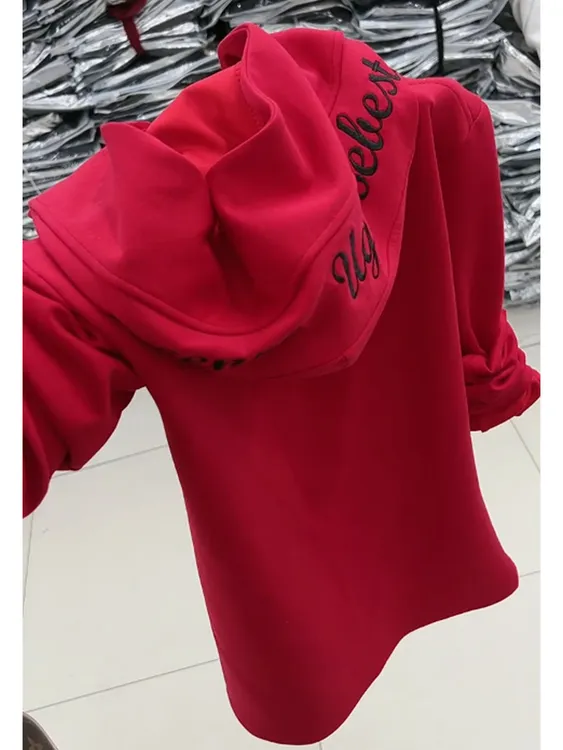 高级感时尚气质2025冬季新款法式纯欲修身字母连帽长袖打底衫上衣