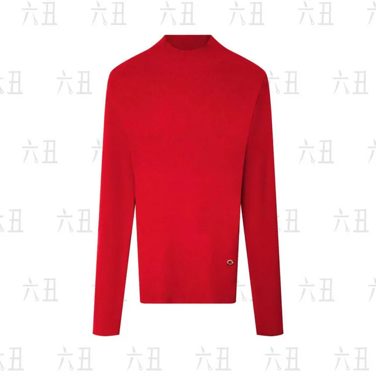 【六丑】新款时尚百搭气质多色高领金扣针织衫510ZZS0111