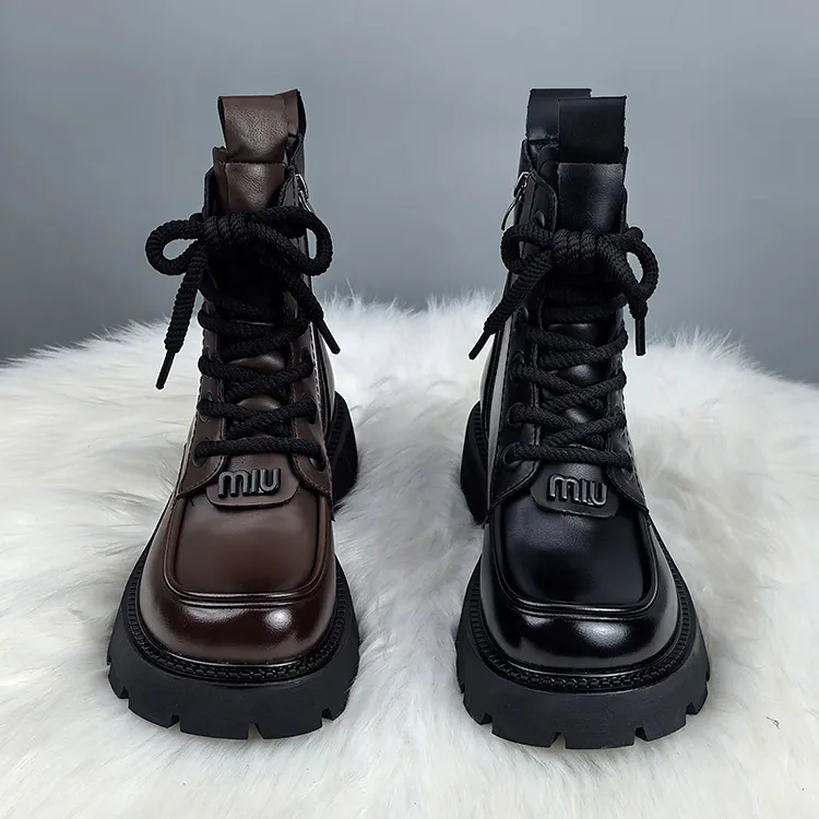 英伦风炸街小短靴女2025冬季新款加绒加厚保暖棉鞋厚底显瘦马丁靴