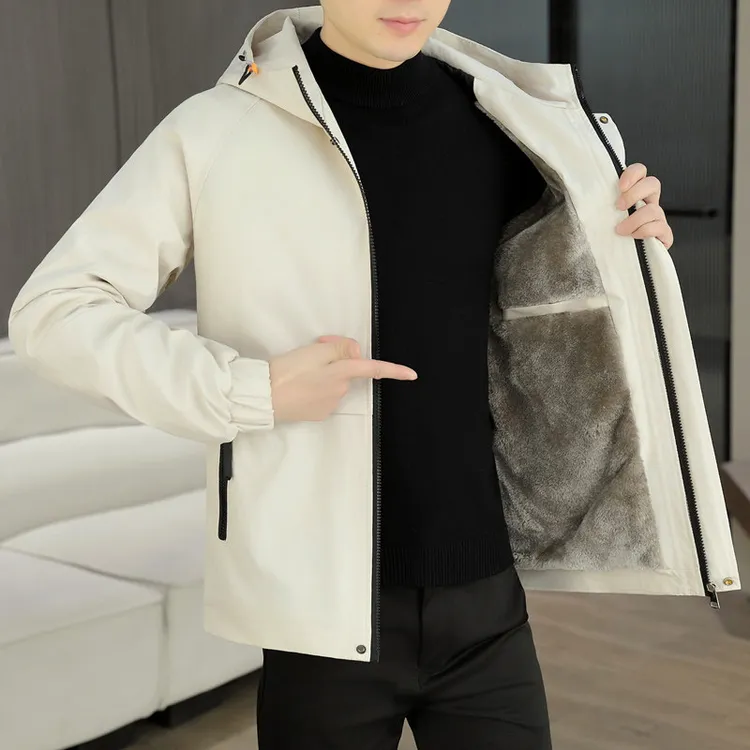 男士外套秋冬季2025新款潮流运动上衣秋冬韩版休闲加绒男褂子夹克