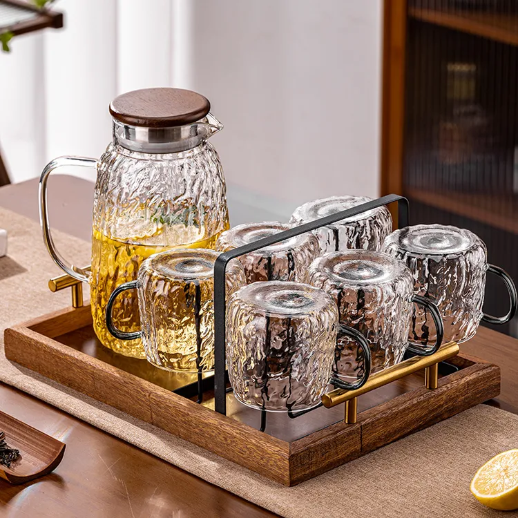 耐高温玻璃杯套装家用待客厅高级感轻奢泡茶具高硼硅带把喝水杯子