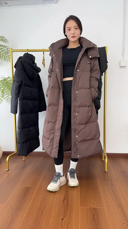 宽松长袖长款保暖百搭雪国防寒长款外套冬季羽绒服