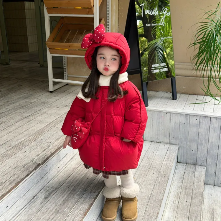 儿童羽绒服2025冬季新款女童羽绒服新国标90白鸭绒羽绒服否