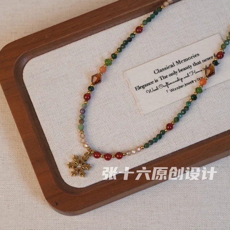 钛钢项链 [雪花儿]张十六原创设计手工串珠百搭复古小众毛衣链