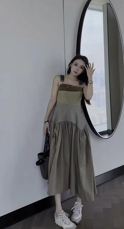 AMAZING IN | 1oo%棉 | 复古解构拼接连衣裙女A250426-AI54ADR93