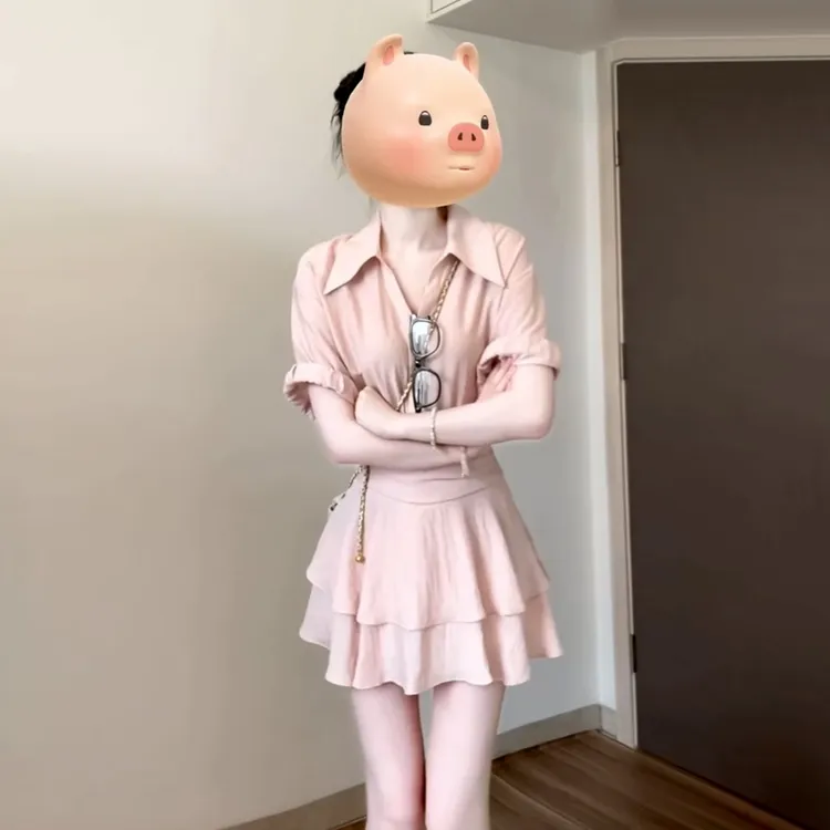 一整套ootd穿搭韩系漂亮独特超好看上衣半身裙两件套装裙2025夏季