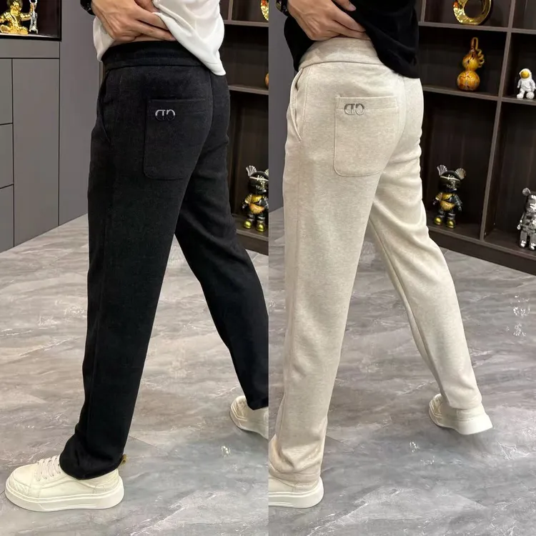 男士休闲裤秋冬新款男裤时尚净版长裤垂感舒适直筒裤保暖舒适裤子