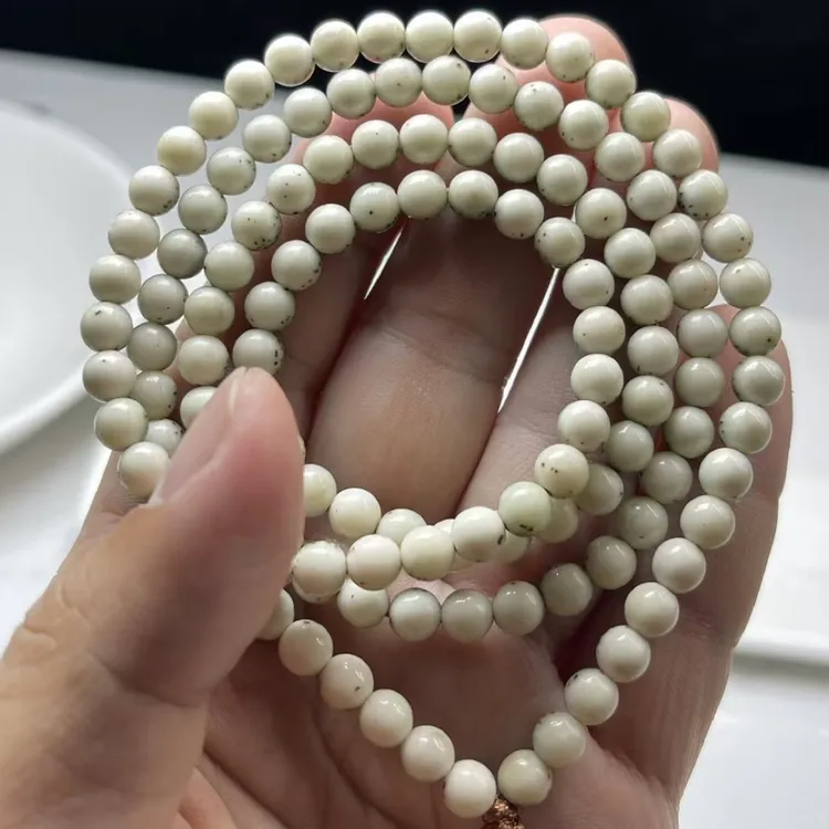 海南料星月菩提无量出品高货大留白手串尺寸6圆珠现货发一物一图
