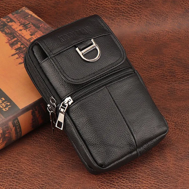 头层牛皮男手机包多功能穿皮带腰包户外休闲迷你斜挎包大屏