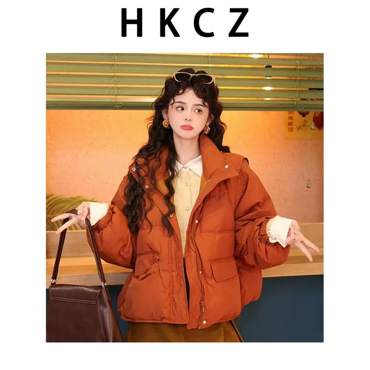 HKCZ【榛子拿铁】韩系小个子穿搭保暖时尚小面包羽绒服 3395